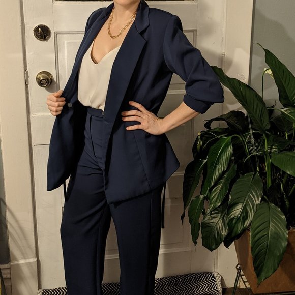Vintage Navy Petite Sophisticate Power Suit 4P 2P - Picture 7 of 10